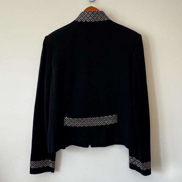 St. John Evening Embellished Black and Gold Jacket Size 8 - Picture 4 of 8
